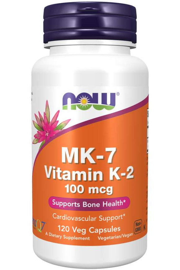 MK-7 ビタミンK-2（100mcg）120ベジカプセル NOW Foods（ナウフーズ）
