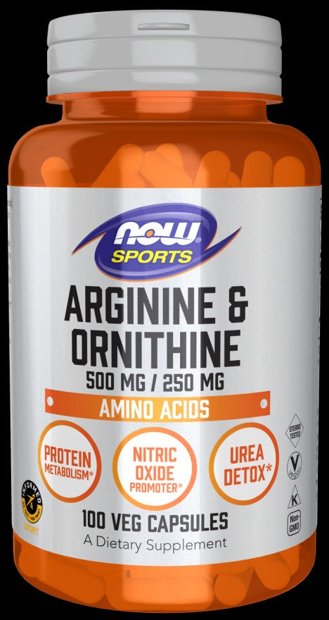 アルギニン & オルニチン 500 mg / 250 mg 100ベジカプセル Now Foods