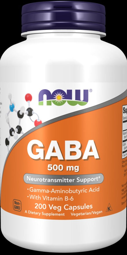GABA 500 mg ビタミンB-6 配合200ベジカプセルNOW Foods（ナウフーズ）