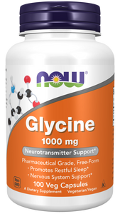 グリシン 1000 mg 100ベジカプセル　NOW Foods（ナウフーズ）