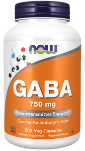 GABA（ギャバ） 750 mg 200べジカプセルNOW Foods（ナウフーズ）