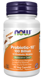Probioticプロバイオティク-10（ 1,000 億）30ベジ植物性カプセルNOW Foods（ナウフーズ）