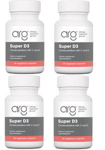 アレルギーリサーチグループ Allergy Research Group スーパービタミンD3 　60ベジタリアンカプセル4ボトルセット