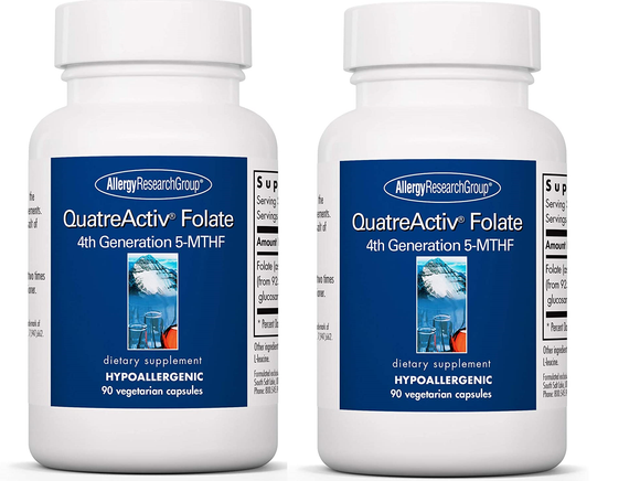 アレルギーリサーチグループ Allergy Research Group QuatreActiv　Folate　葉酸　90ベジタリアンカプセル2ボトルセット