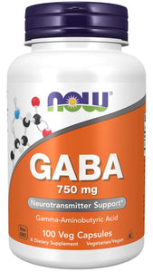 GABA-750ｍｇ 100ベジカプセル NOW Foods（ナウフーズ）