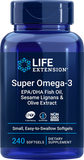 スーパーオメガ-3　EPA / DHAフィッシュオイル、ゴマリグナン、オリーブエキス　240ソフトジェルLifeExtension(ライフエクステンション）