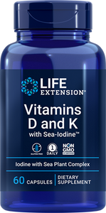 LifeExtension(ライフエクステンション）ビタミンDおよびK （Sea-Iodineを含む）60カプセル