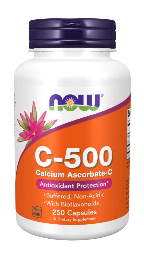 ビタミンC-500mgアスコルビン酸カルシウム-C　250ベジカプセル NOW Foods（ナウフーズ）