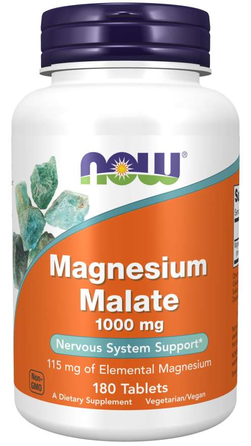 リンゴ酸マグネシウム　Magnesiume Malate 1000mg 180タブレット NOW Foods（ナウフーズ）