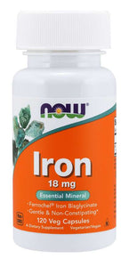 Iron 鉄 18mg 120ベジカプセル NOW Foods（ナウフーズ）