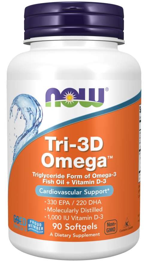 Tri-3D オメガ　EPA330mg DHA220mg  90ソフトジェル NOW Foods（ナウフーズ）