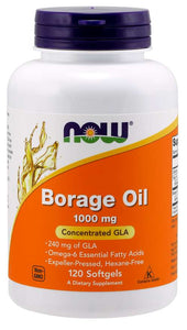 ルリヂサ油 Borage Oil 1000mg　120ソフトジェル NOW Foods（ナウフーズ）