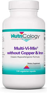 NutriCology（ニュートリコロジー）マルチビタミン ミネラル　鉄と銅を含まない　Multi-Vi-Min without Copper & Iron　150カプセル