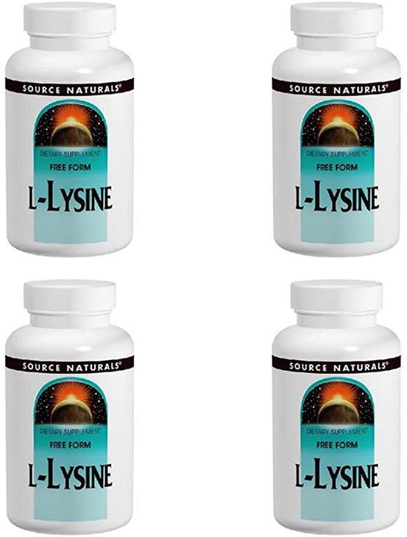 ソースナチュラルズ,　L-リジン(L-Lysine) 1000mg 250錠　4ボトル