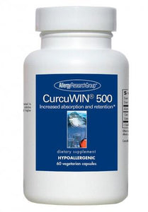 アレルギーリサーチグループ，CurcuWINターメリック500mg（クルクミン含有）　60ベジタリアンカプセル　ボトル画像