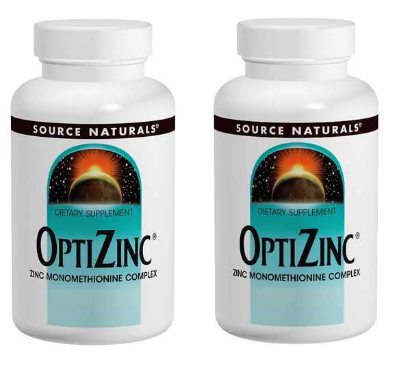 ソースナチュラルズ,　OptiZinc　オプティジンク（亜鉛）30mg 240タブレット　2ボトルセット メディア (1個中1個)